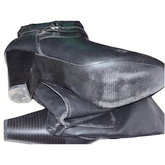 Rampage Ellesandra Faux Leather Knee High Boot BLACK Smooth Size 8 M, side Zip - Picture 15 of 16